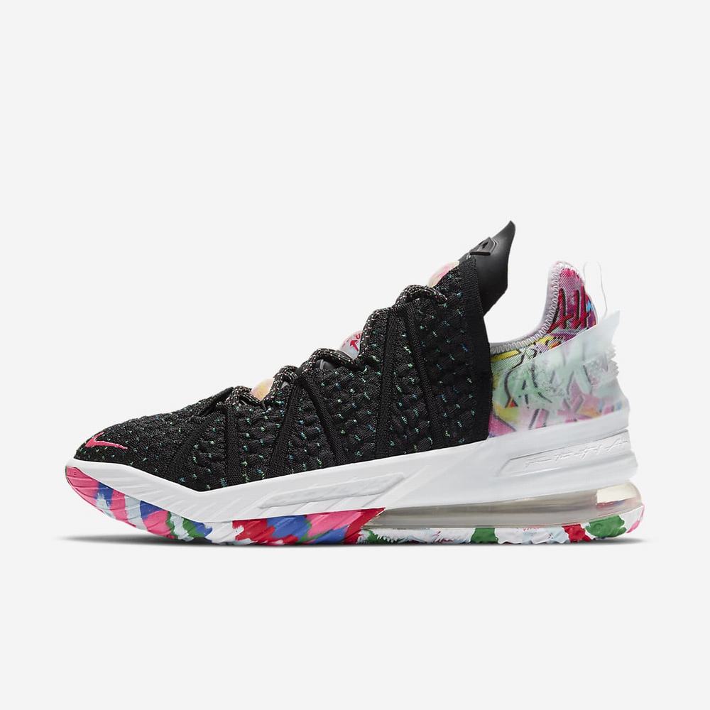 Chaussure De Basket Nike LeBron 18 Noir 9761-542 Black/Multi-Color/White Femme | GSH-08819356